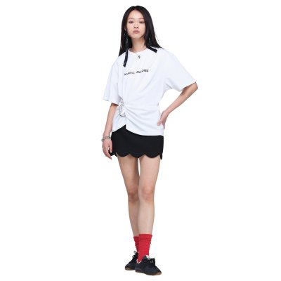 THE POP J MARC LOGO DRAPE BOXY TEE